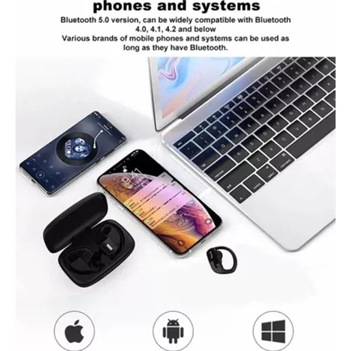 ZG STORE - Audífono Bluetooth Inalámbrico Para iPhone Android Anticaída