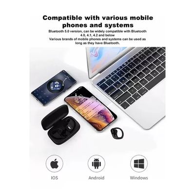 Imagen 2 del producto Audífono Bluetooth Inalámbrico Para iPhone Android Anticaída