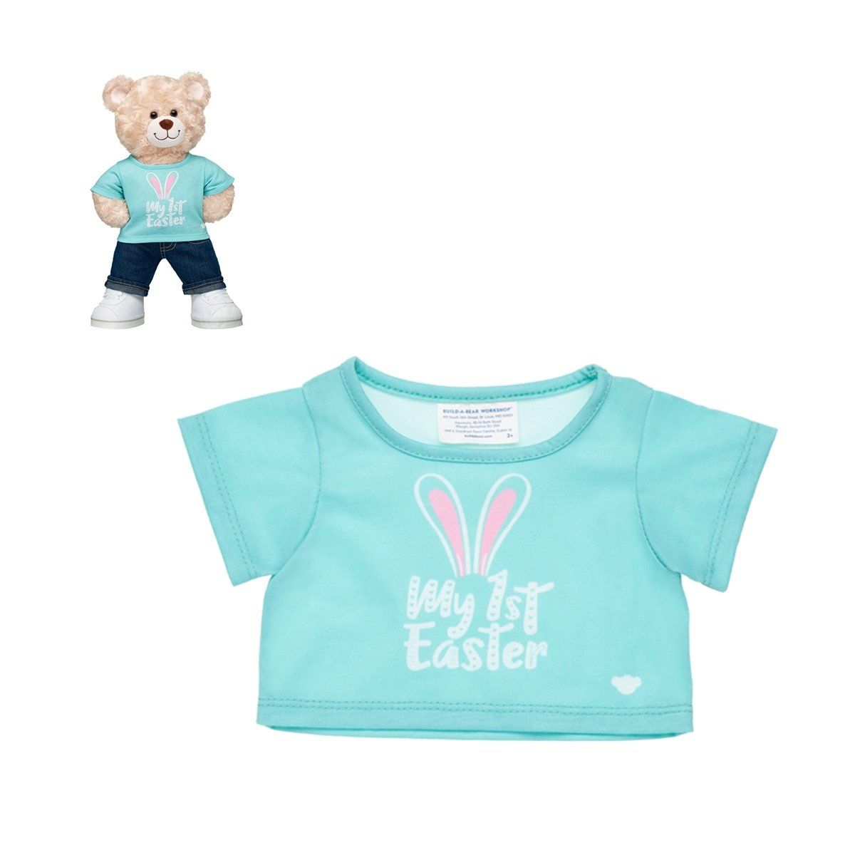 BUILD A BEAR - Polera Build A Bear clásica My 1st Easter celeste