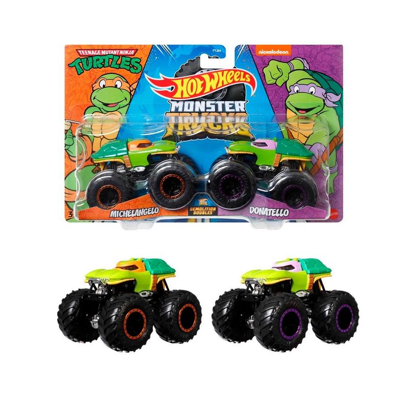 HOT WHEELS - HOT WHEELS MONSTER TRUCKS ESCALA 1:64 - MICHELANGELO & DONATELLO