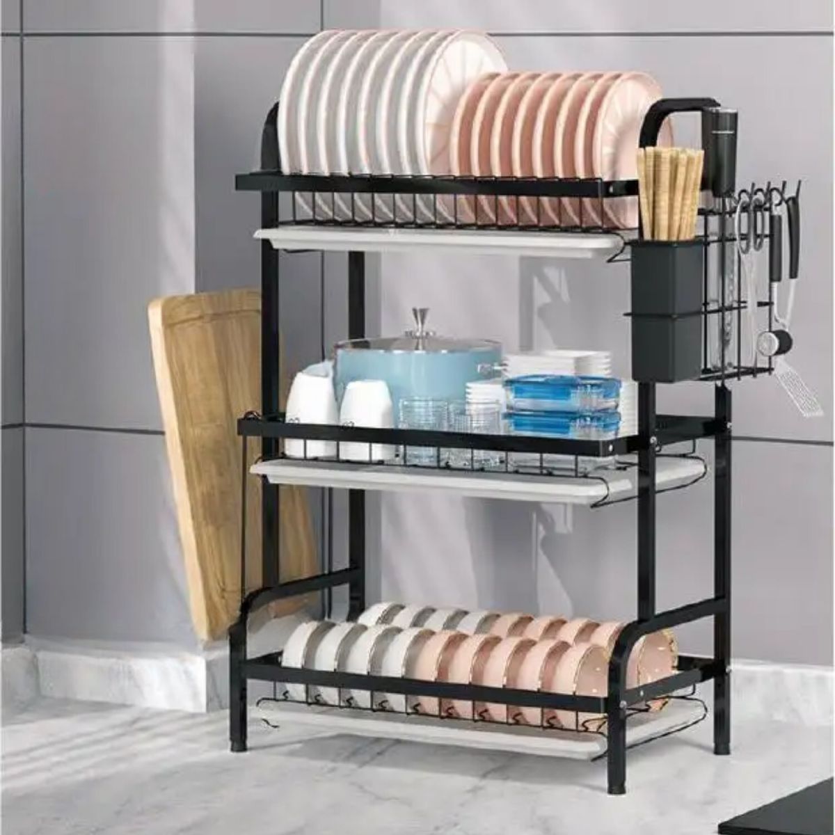 GENERICO - Secador Escurridor De Loza Platos 3 Niveles