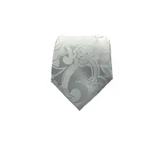PHILIPPE SALVET - Corbata Gris Perla Textura Flor Microfibra 7 cm