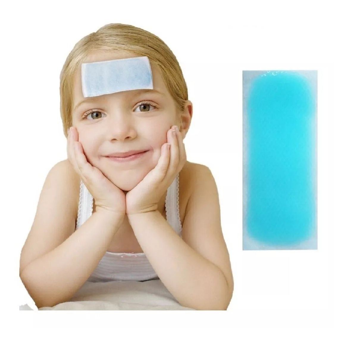 GENERICO - Parche Gel frio Ayuda a bajar la fiebre y dolores de cabeza 6 Unidades