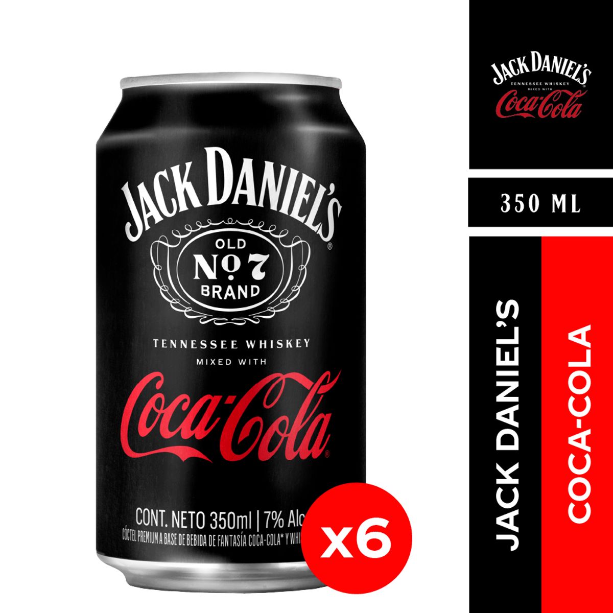 JACK DANIELS - 6x Cóctel Jack & Coke Lata 7° 350cc