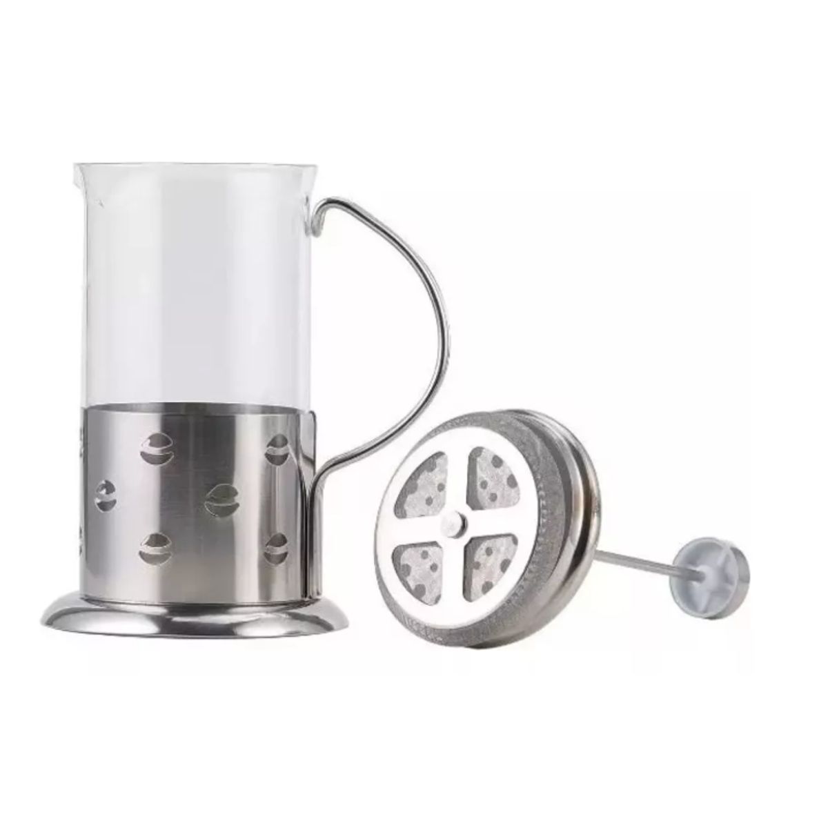 GENERICO - Prensa Francesa 1 Litro Cafetera Francesa De Vidrio Color Plateado