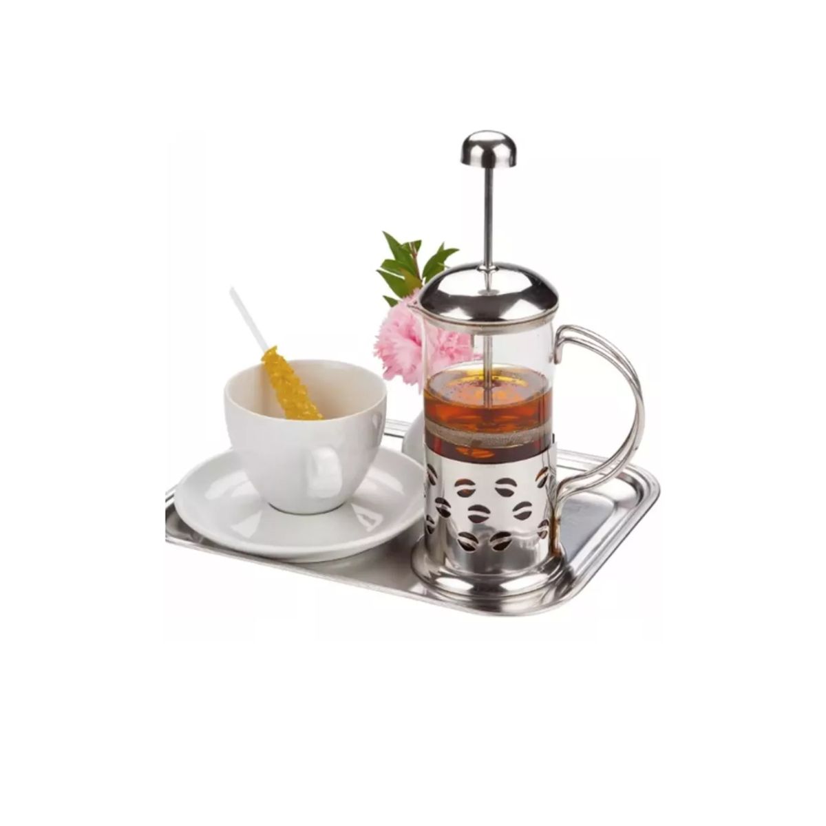 GENERICO - Cafetera Prensa Francesa Acero Inoxidable 350 Ml Color Blanco