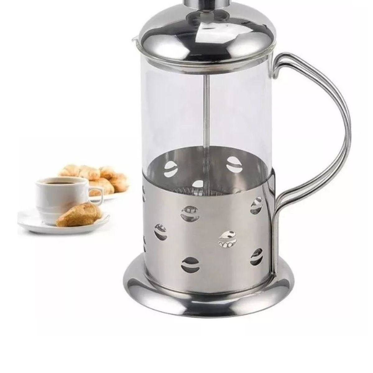 GENERICO - Cafetera Prensa Francesa Acero Inoxidable 350 Ml Color Blanco