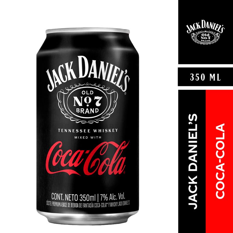 JACK DANIELS - Cóctel Jack & Coke Lata 7° 350cc