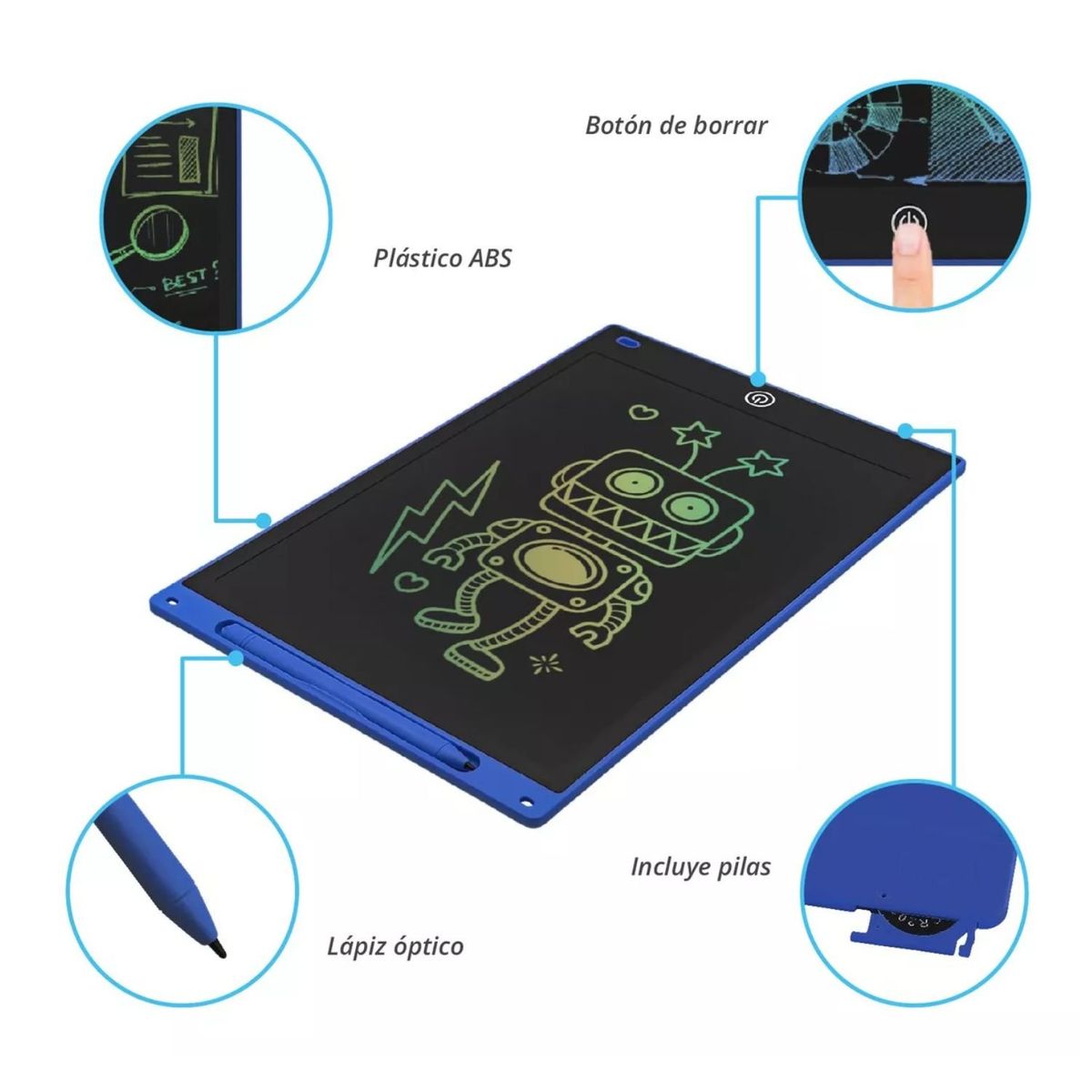 GENERICO - Tablet de Escritura Pantalla LCD para Niños con Lápiz