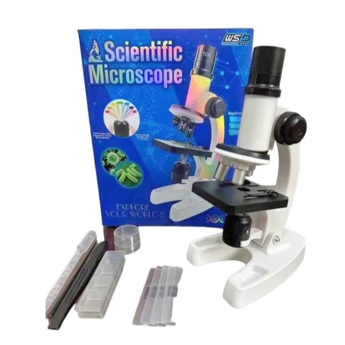 GENERICO - Microscopio para Niños con Luz 100x a 450x con Accesorios