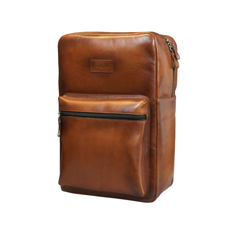 CRAFTMEN - Mochila 100% Cuero genuino Glasgow color Brandy