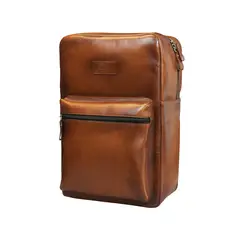CRAFTMEN - Mochila 100% Cuero genuino Glasgow color Brandy