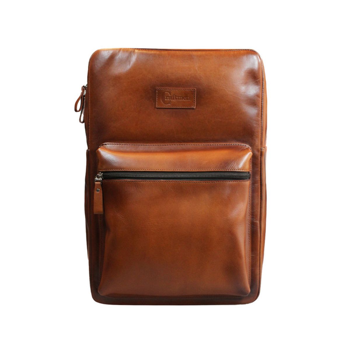 CRAFTMEN - Mochila 100% Cuero genuino Glasgow color Brandy