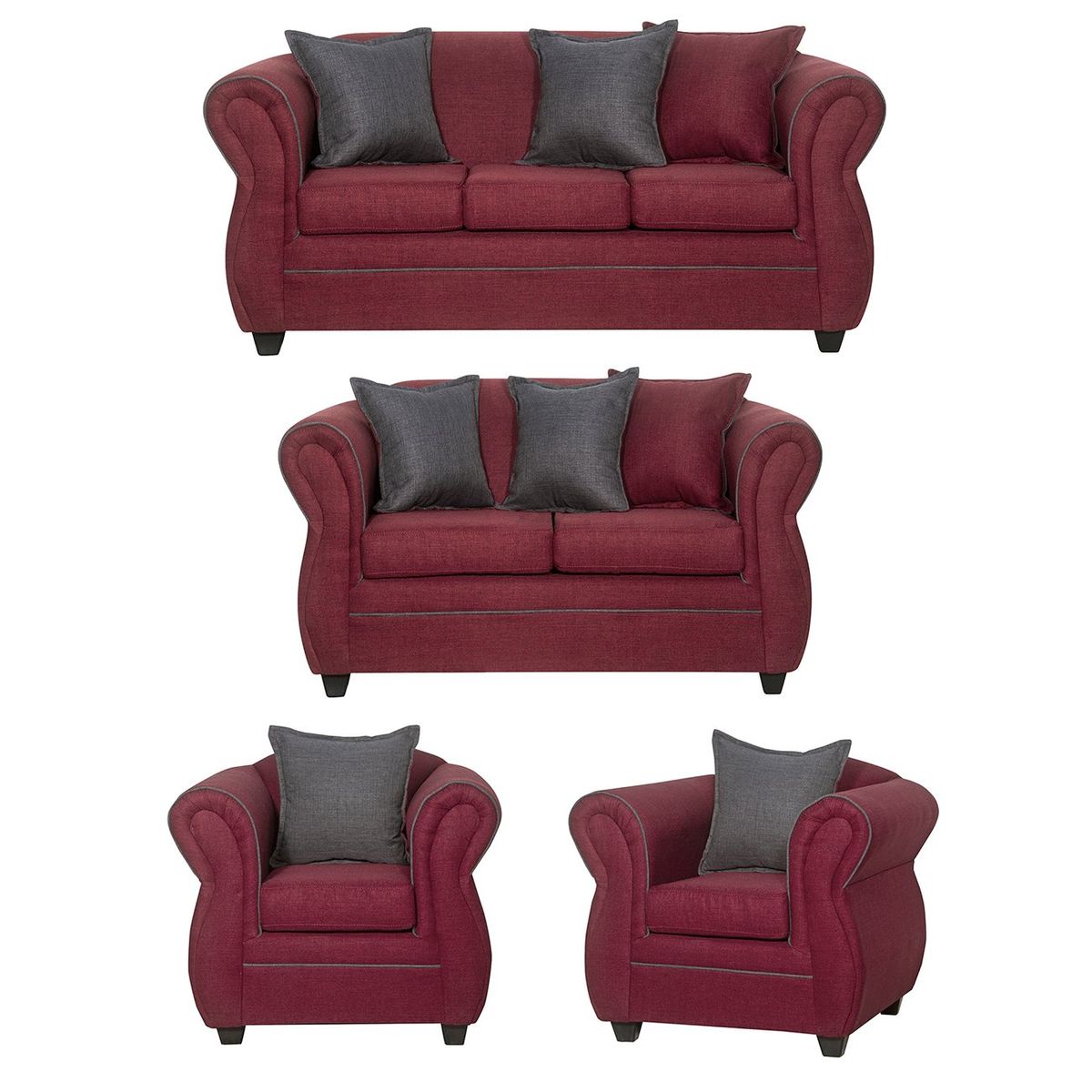 BLACK FACTORY - Juego de Living 3 2 1 1 Emili Burdeo