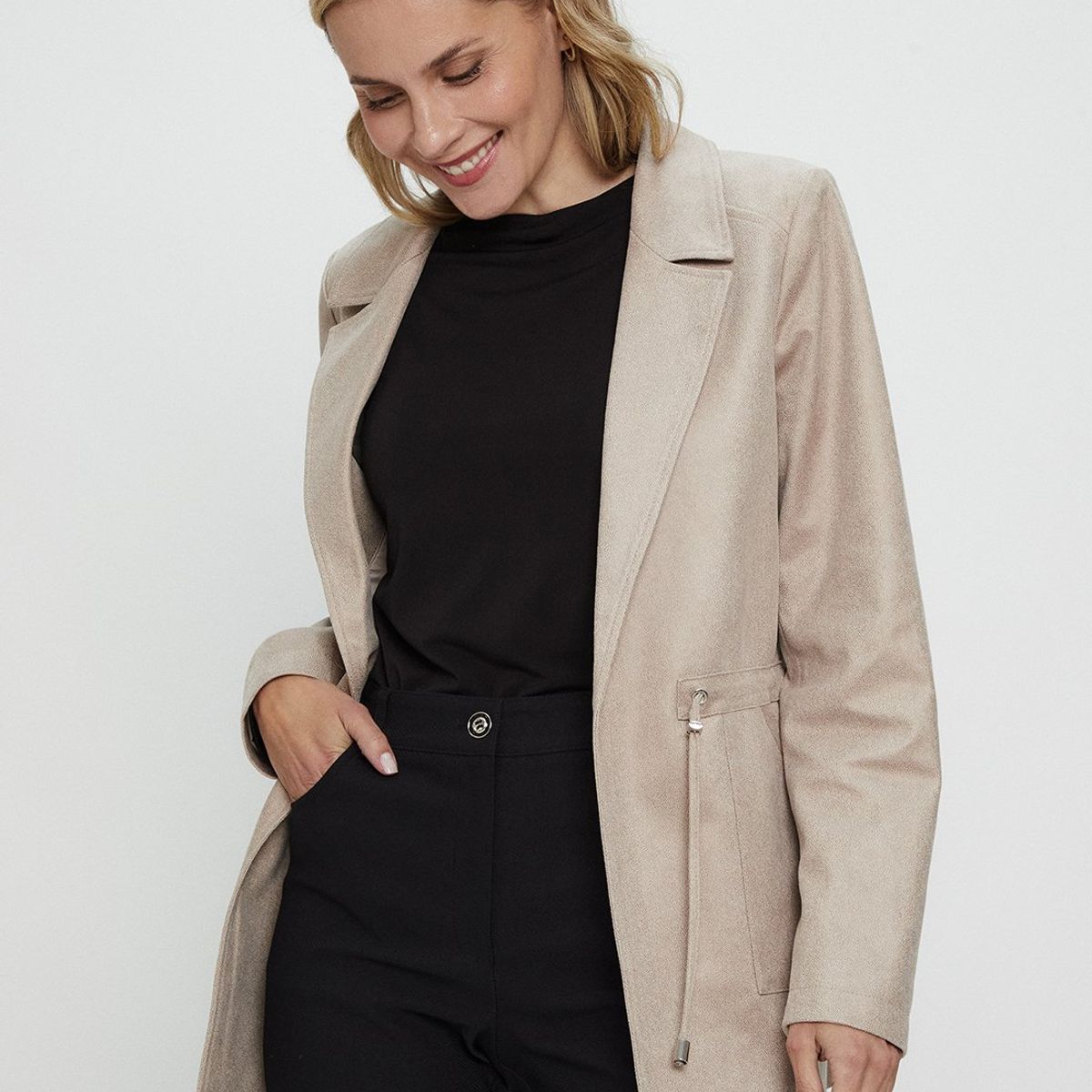 MA GRIFFE - Casaca Beige Mujer Magriffe