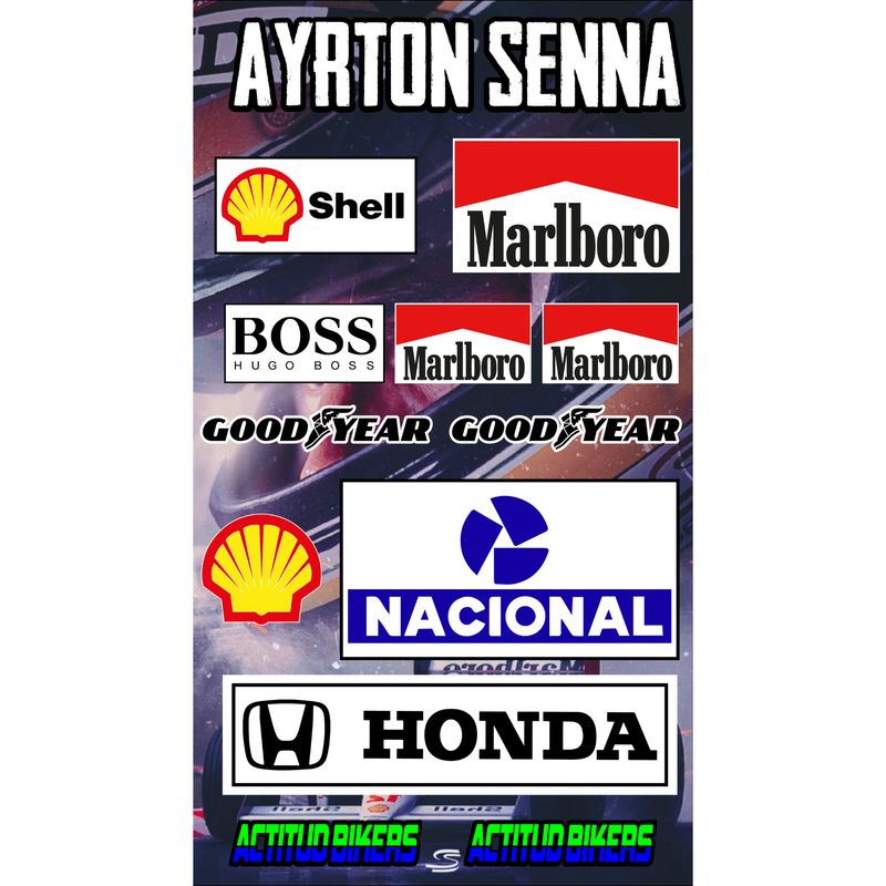 GENERICO - Kit de Stickers Ayrton Senna