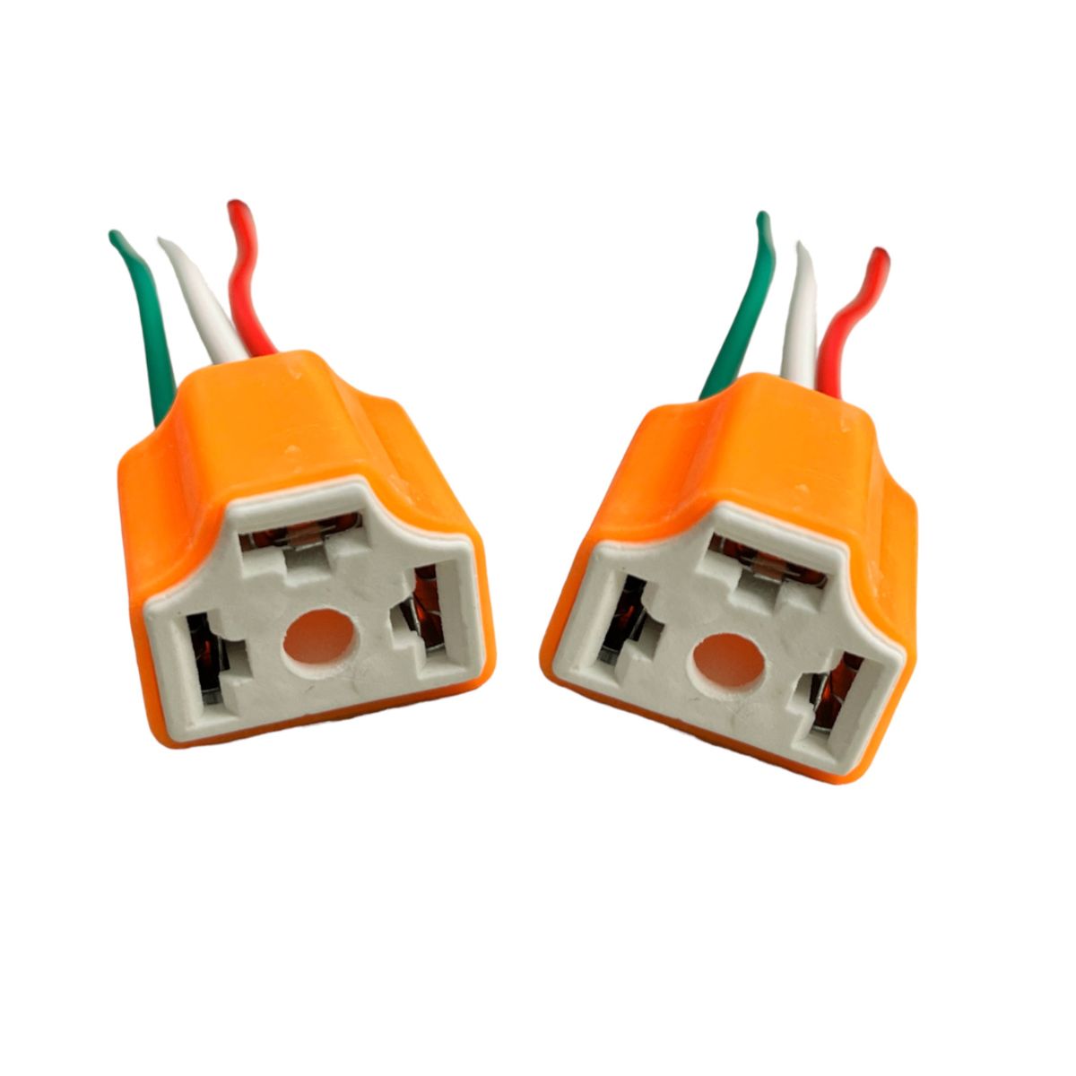 GENERICO - ADAPTADOR DE Conector AMPOLLETA H4 Ceramico PAR Naranja