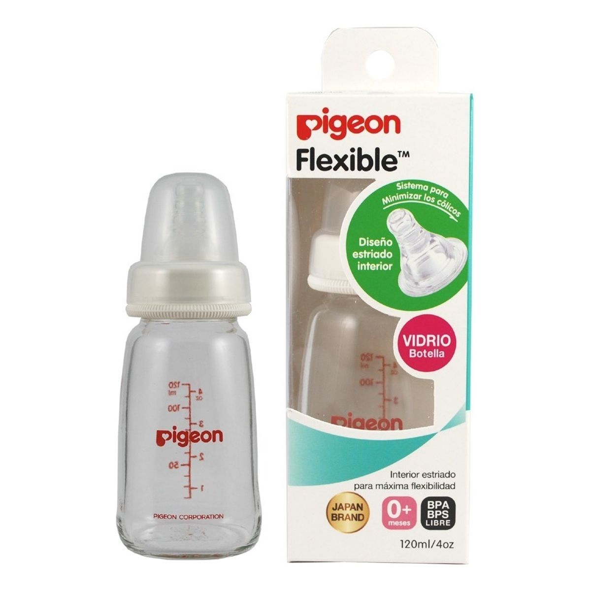 PIGEON - Pigeon  Vidrio 120ml Color Transparente De 120ml