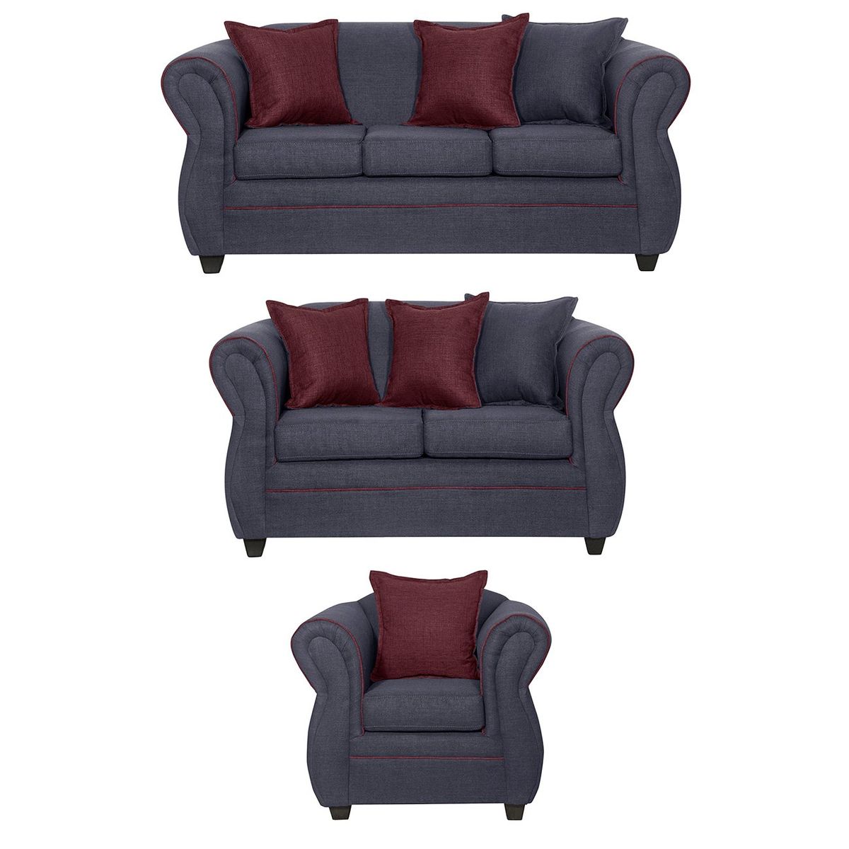 BLACK FACTORY - Juego de Living 3 2 1 Emili Marengo