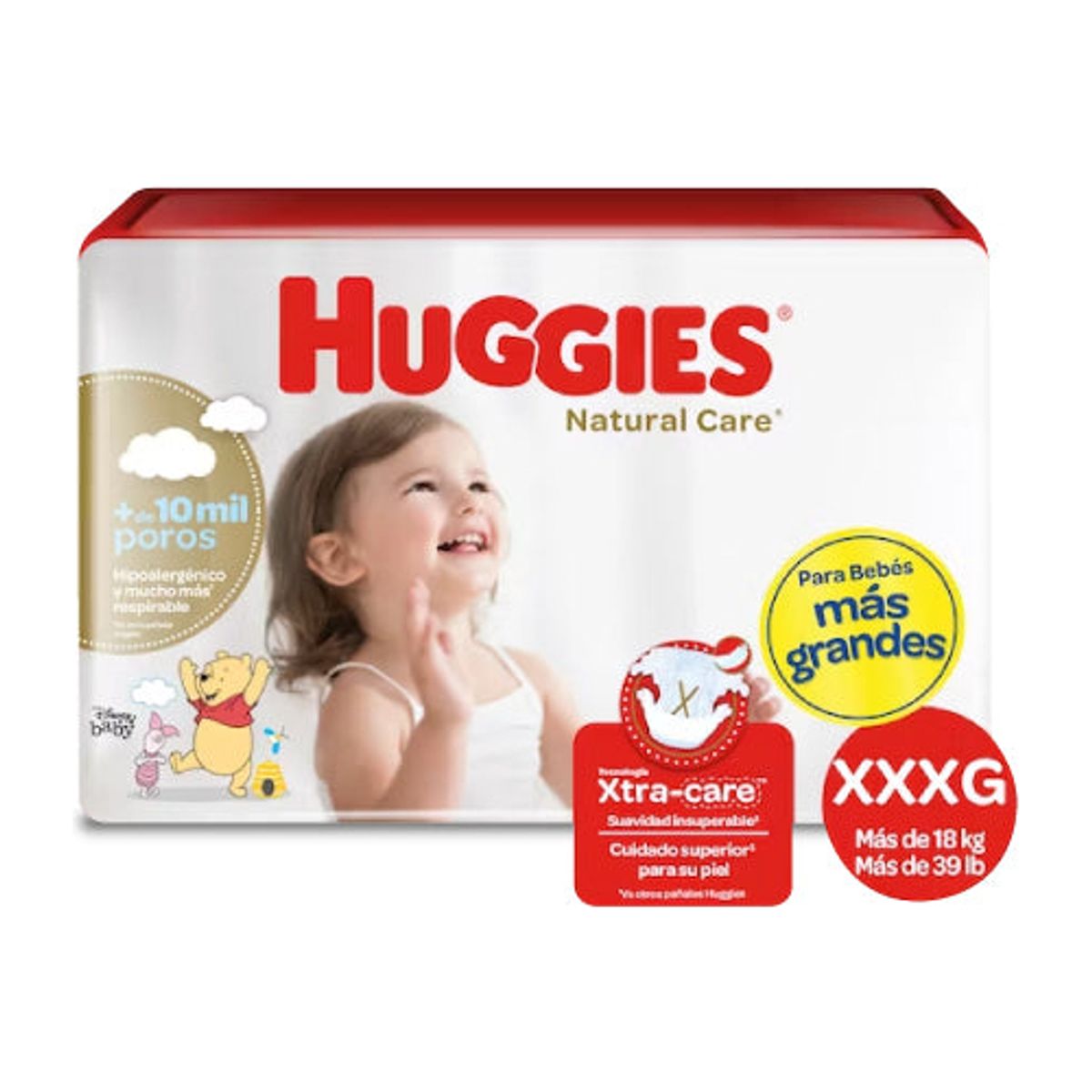 HUGGIES - Huggies Pañales Bebé Natural Care Xxxg 48 Unid