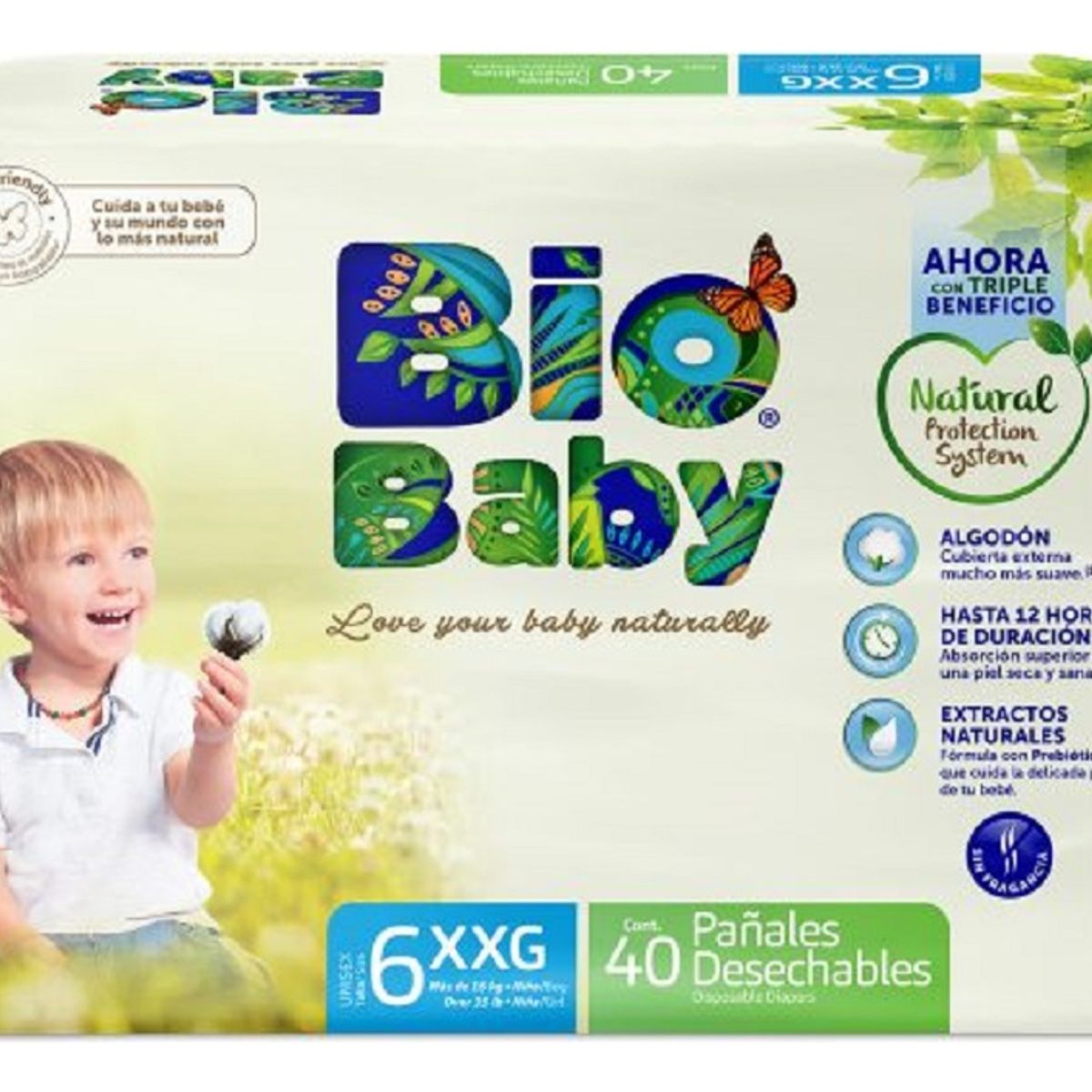 BIO BABY - Pañal Ecológico Bio Baby Talla 6 - Talla Xxg - Biobaby 40u