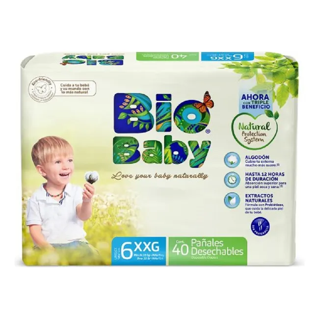 BIO BABY - Pañal Ecológico Bio Baby Talla 6 - Talla Xxg - Biobaby 40u
