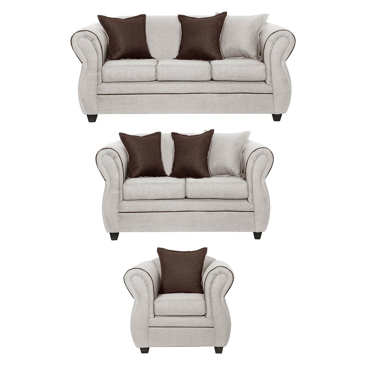 BLACK FACTORY - Juego de Living 3 2 1 Emili Crudo