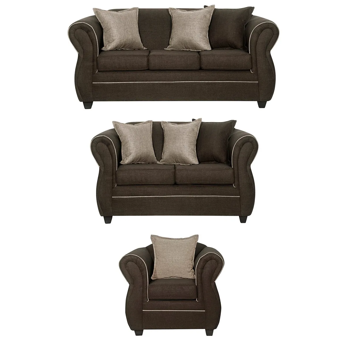 BLACK FACTORY - Juego de Living 3 2 1 Emili Cafe