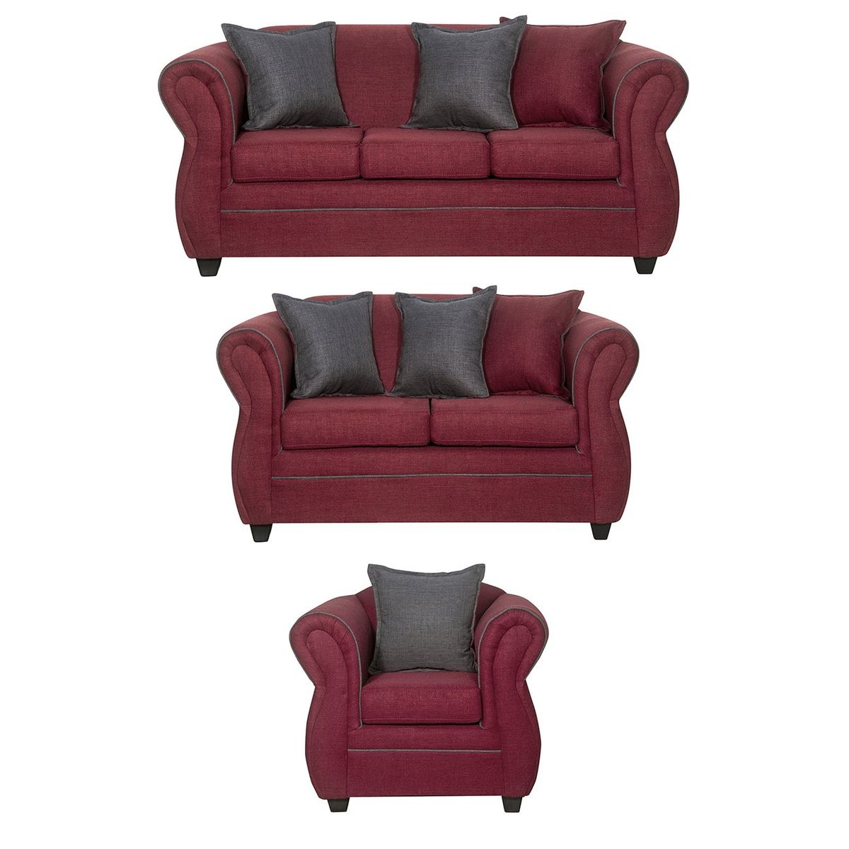 BLACK FACTORY - Juego de Living 3 2 1 Emili Burdeo