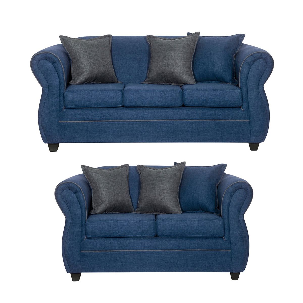 BLACK FACTORY - Juego de Living 3 2 Emili Azul