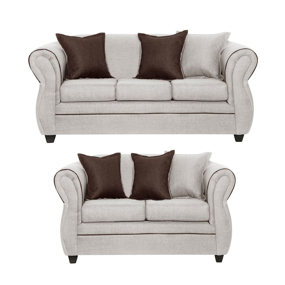 BLACK FACTORY - Juego de Living 3 2 Emili Crudo