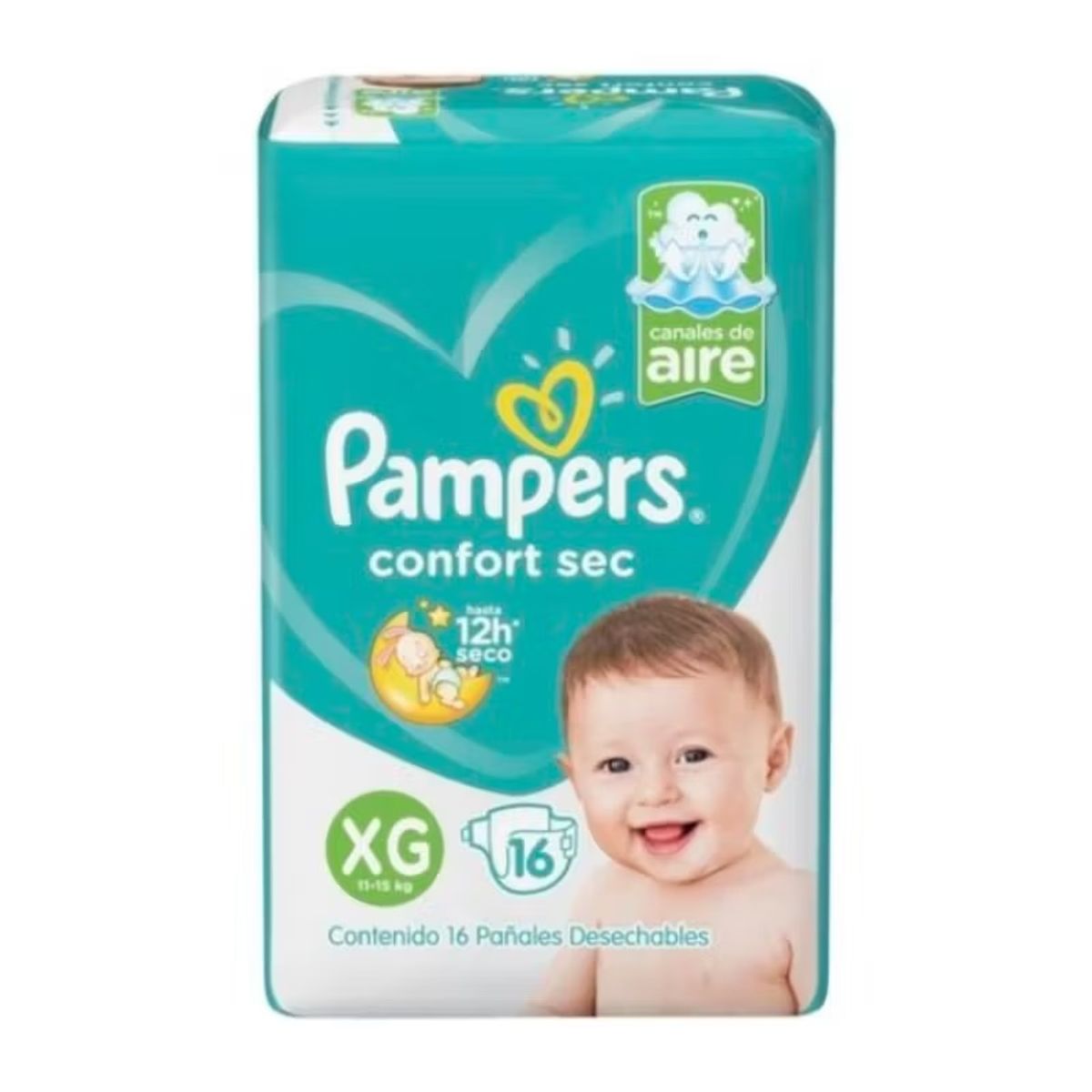PAMPERS - Pampers Pañales Desechables Confort Sec Talla Xg  16 Un