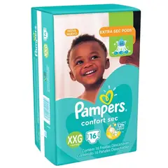 PAMPERS - Pañales Desechables Confort Sec Talla Xxg 16 Un