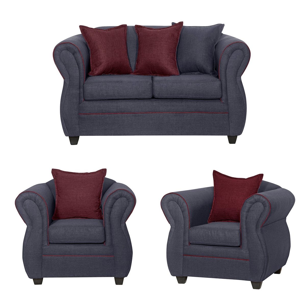 BLACK FACTORY - Juego de Living 2 1 1 Emili Marengo