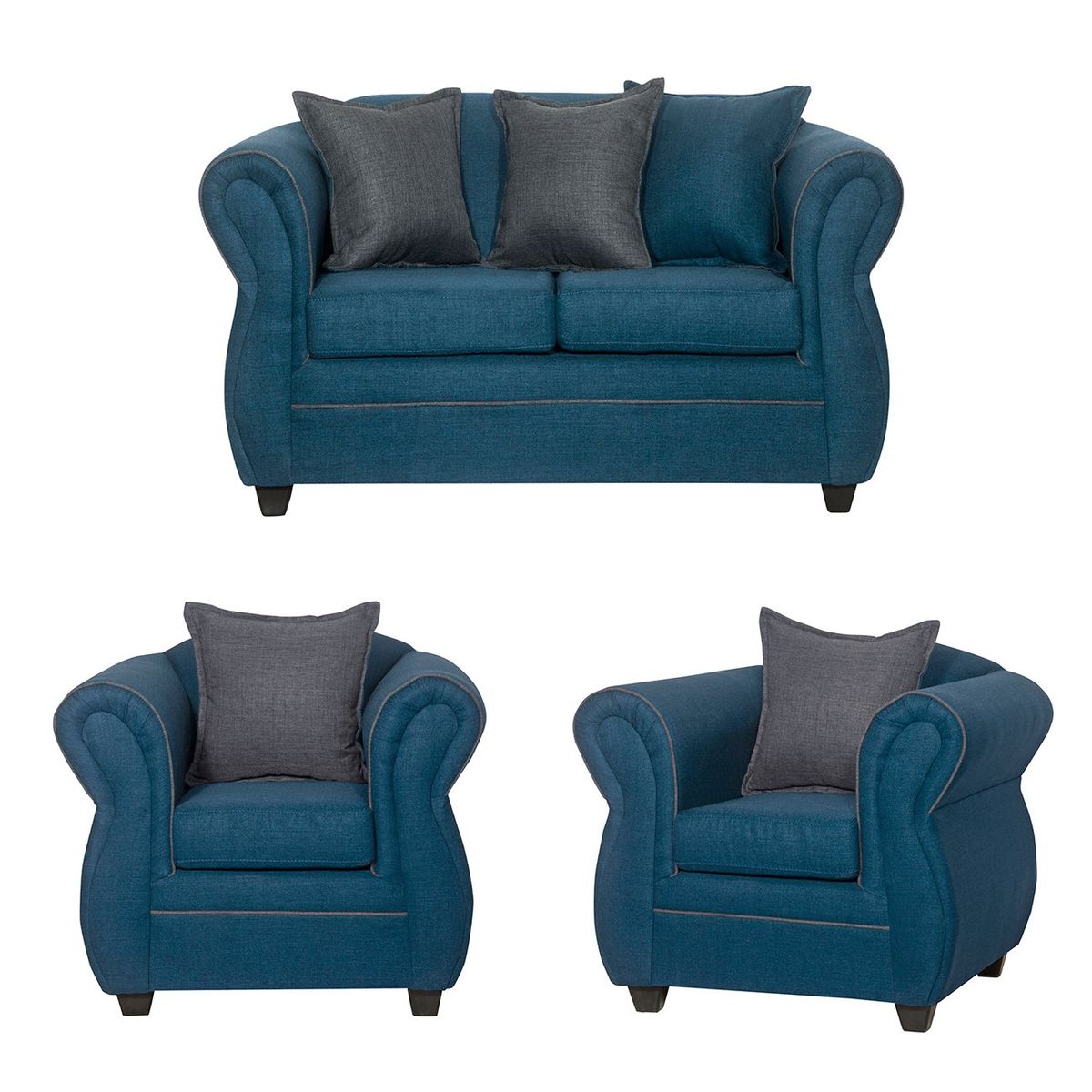 BLACK FACTORY - Juego de Living 2 1 1 Emili Esmeralda