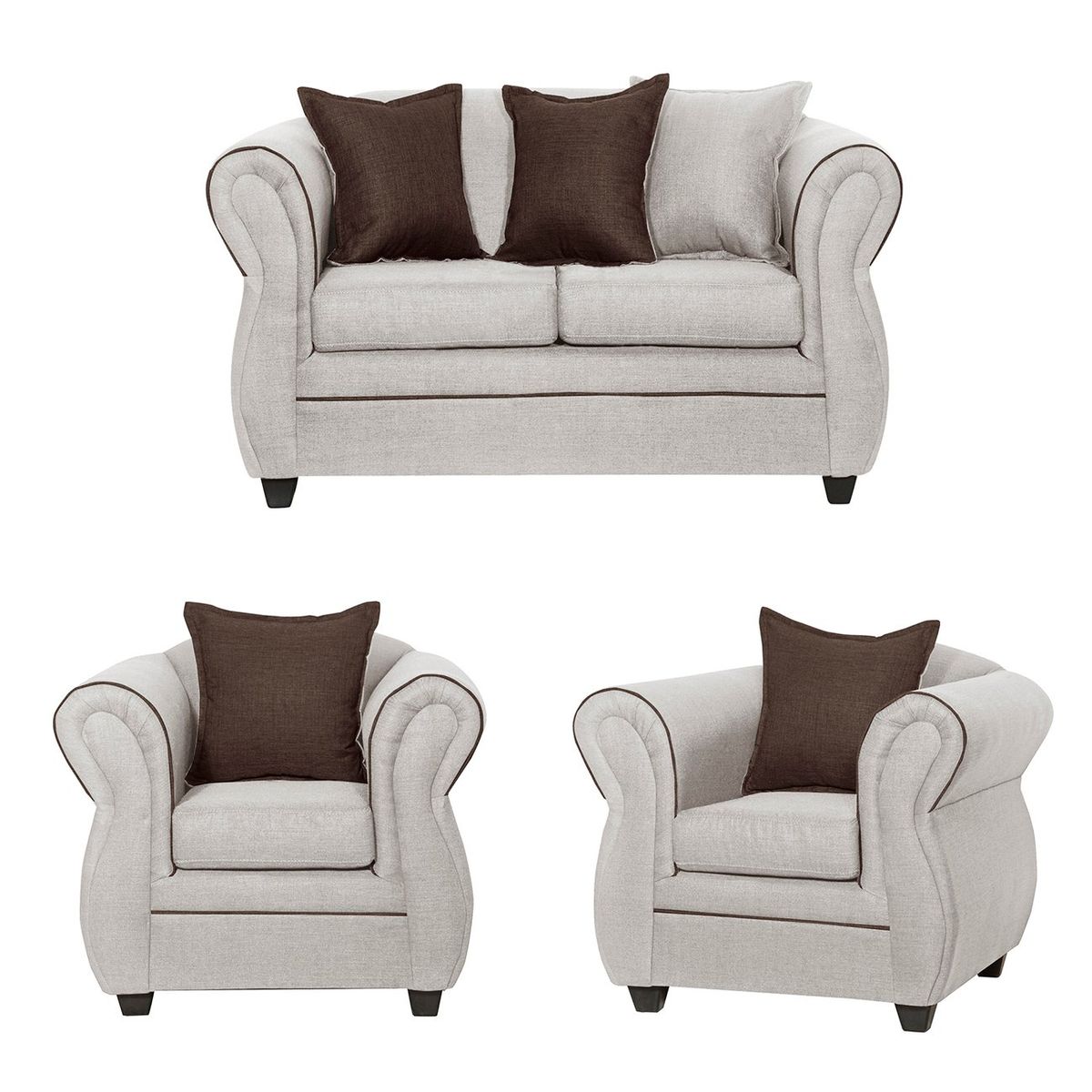 BLACK FACTORY - Juego de Living 2 1 1 Emili Crudo