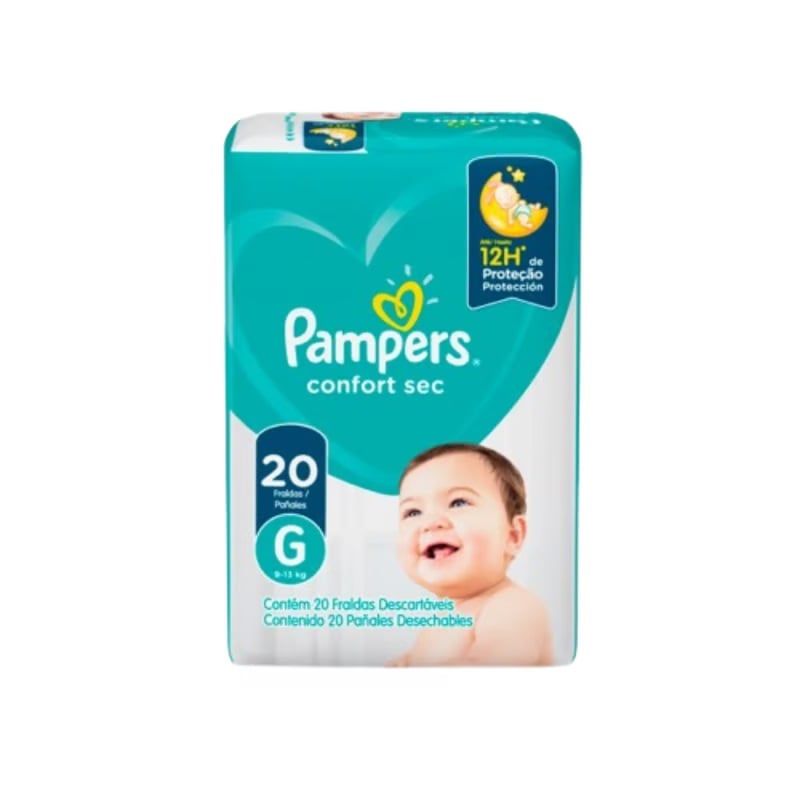 PAMPERS - Pampers Pañales Desechables Confort Sec Talla G  20 Un