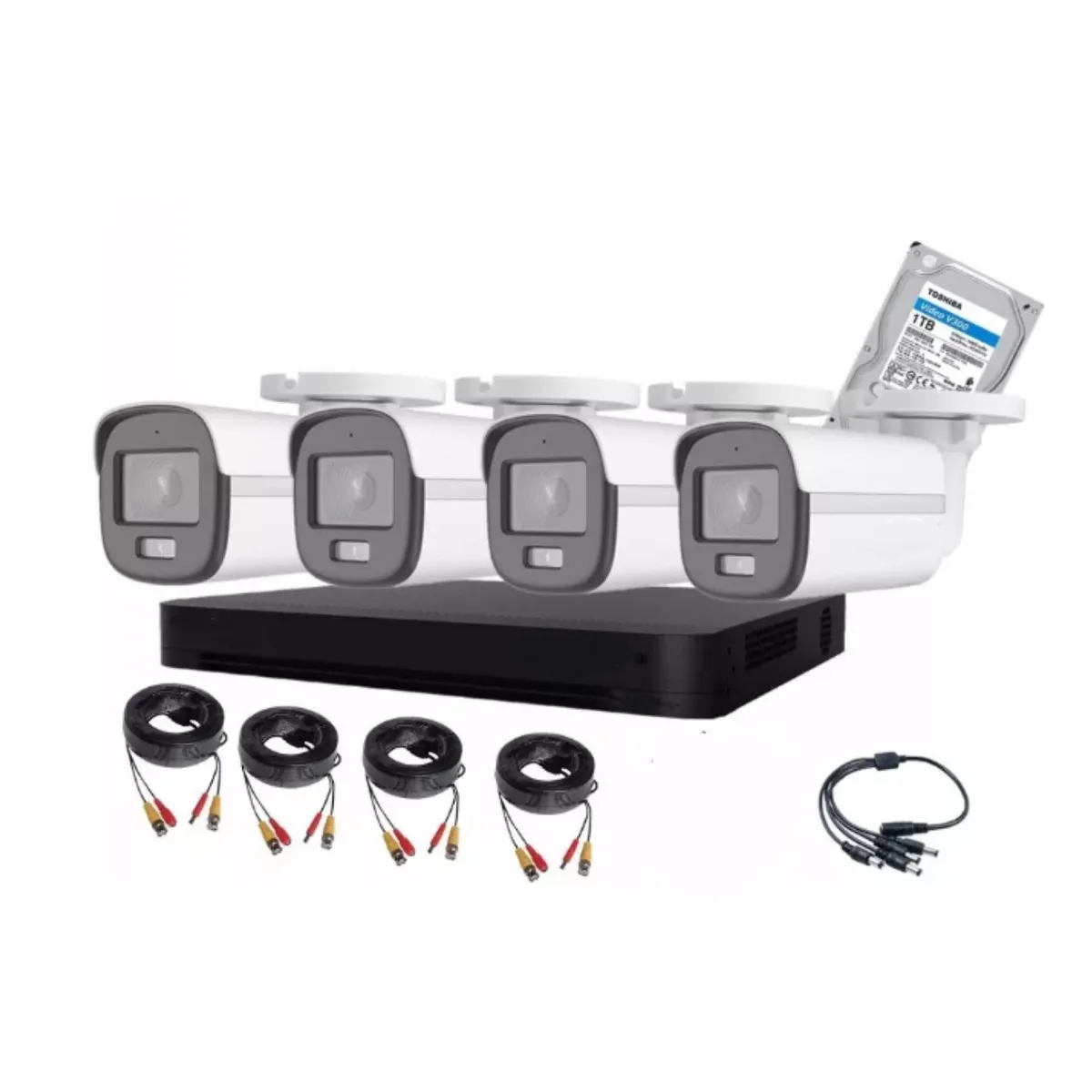 ARTIHOGAR - Kit Cctv Pro 4 Cámaras Smart Colorvu 2mp  Micrófono + Disco 1 Tera