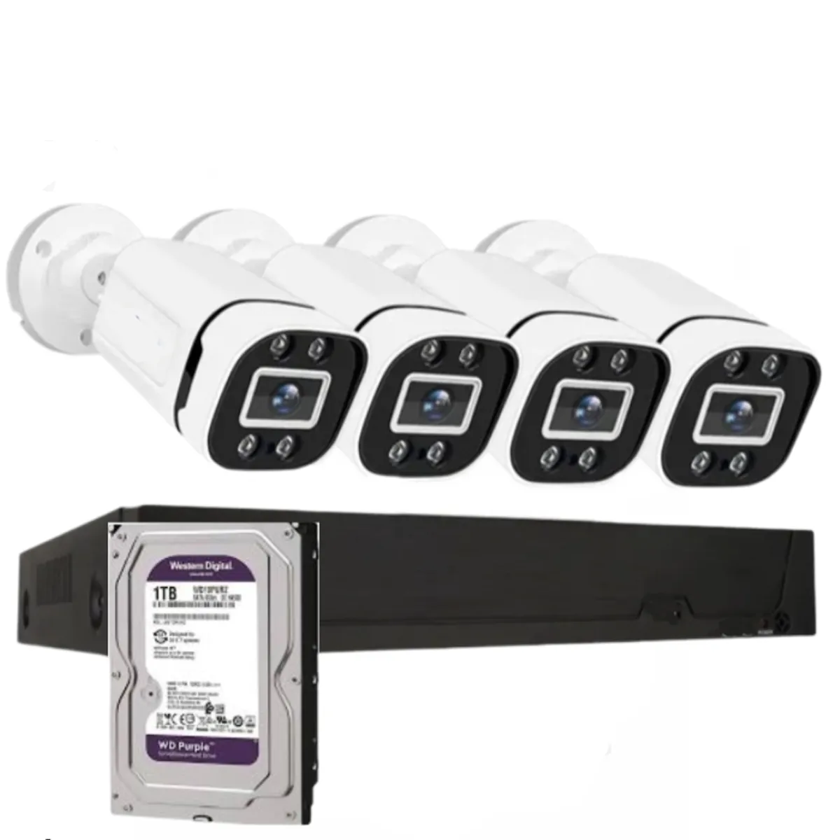 ARTIHOGAR - Kit Cctv Pro 4 Cámaras Smart Colorvu 2mp  Micrófono + Disco 1 Tera