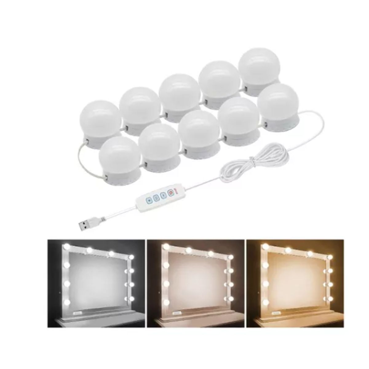 GENERICO - Luces Para Espejo Tocador Maquillaje 10 Led Bombillas