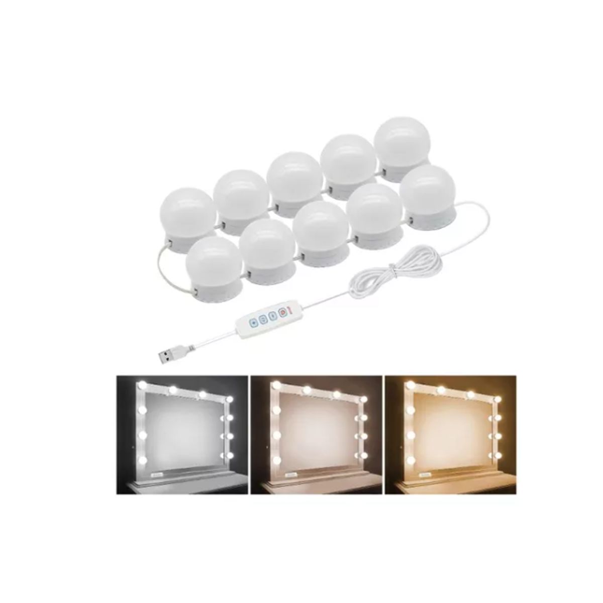 GENERICO - Luces Para Espejo Tocador Maquillaje 10 Led Bombillas