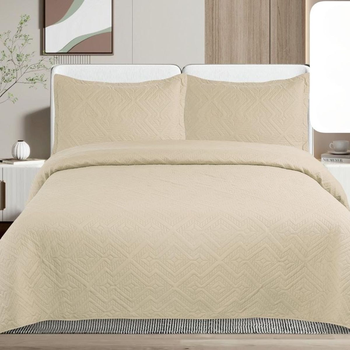 GENERICO - Quilt de Verano 2 plazas. Beige TF02