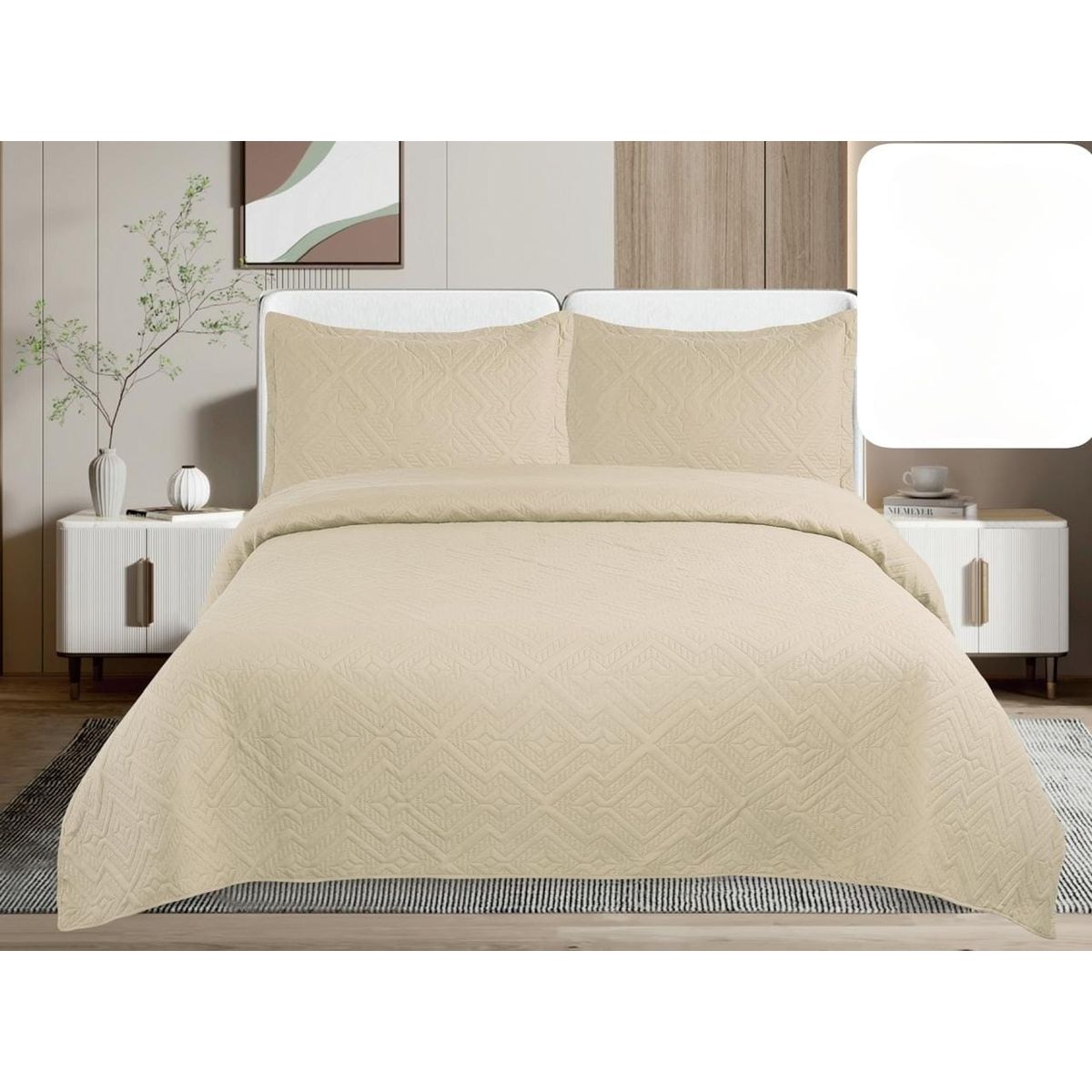 GENERICO - Quilt de Verano 2 plazas. Beige TF02