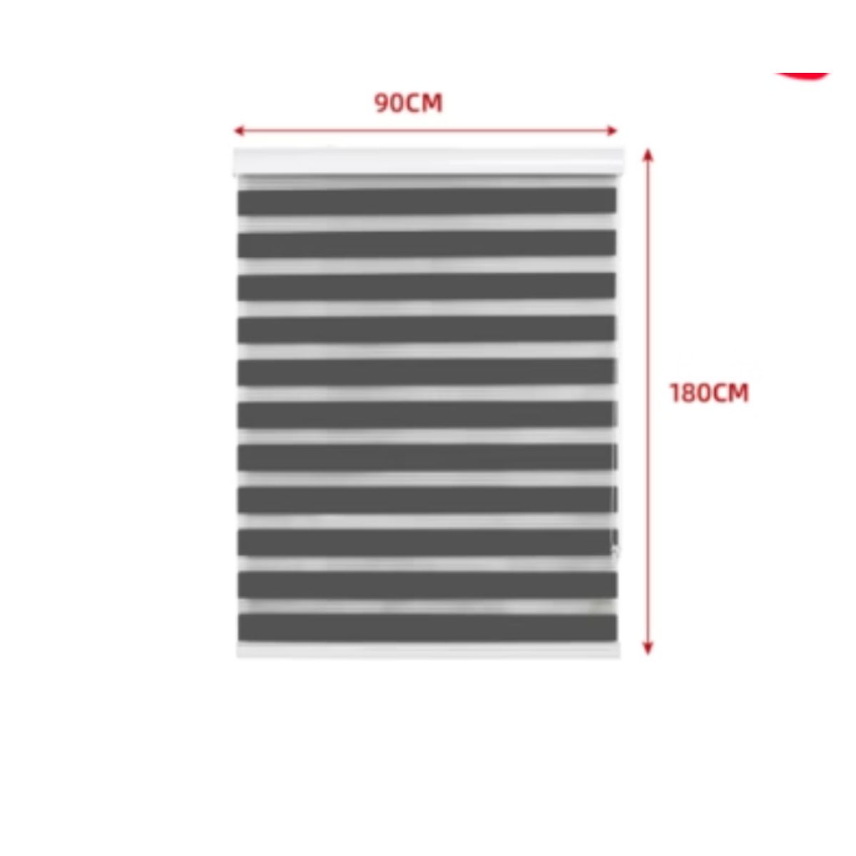 GENERICO - Cortina Roller Duo Black-Out Gris Oscuro 90X180CM