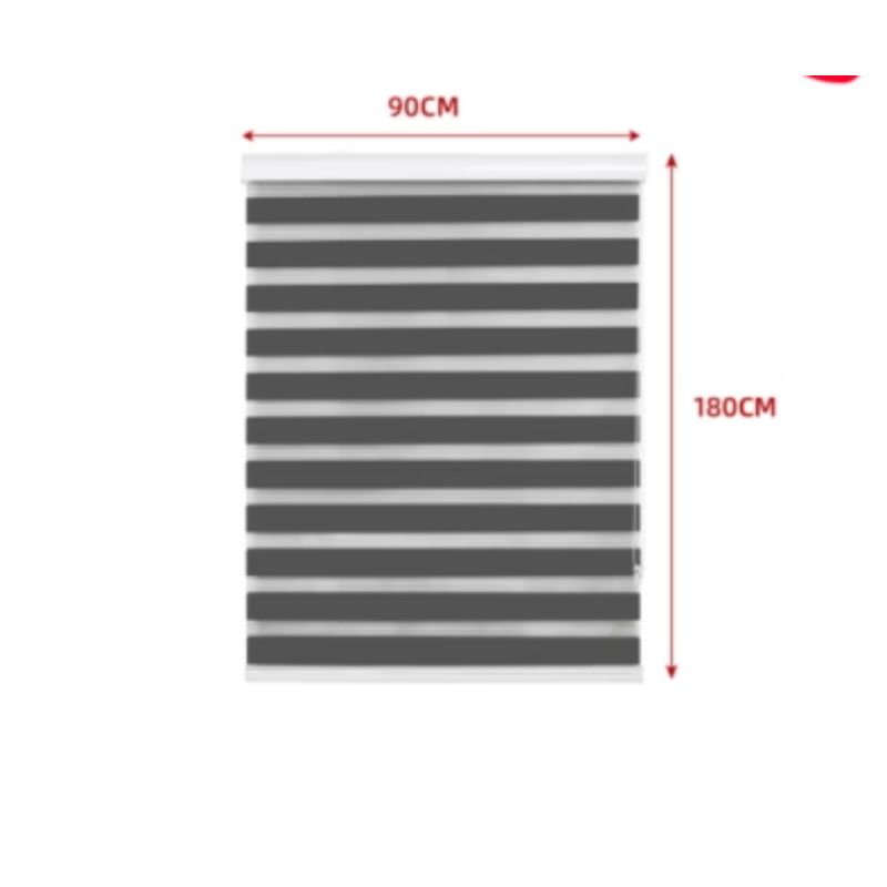 GENERICO - Cortina Roller Duo Black-Out Gris Oscuro 90X180CM