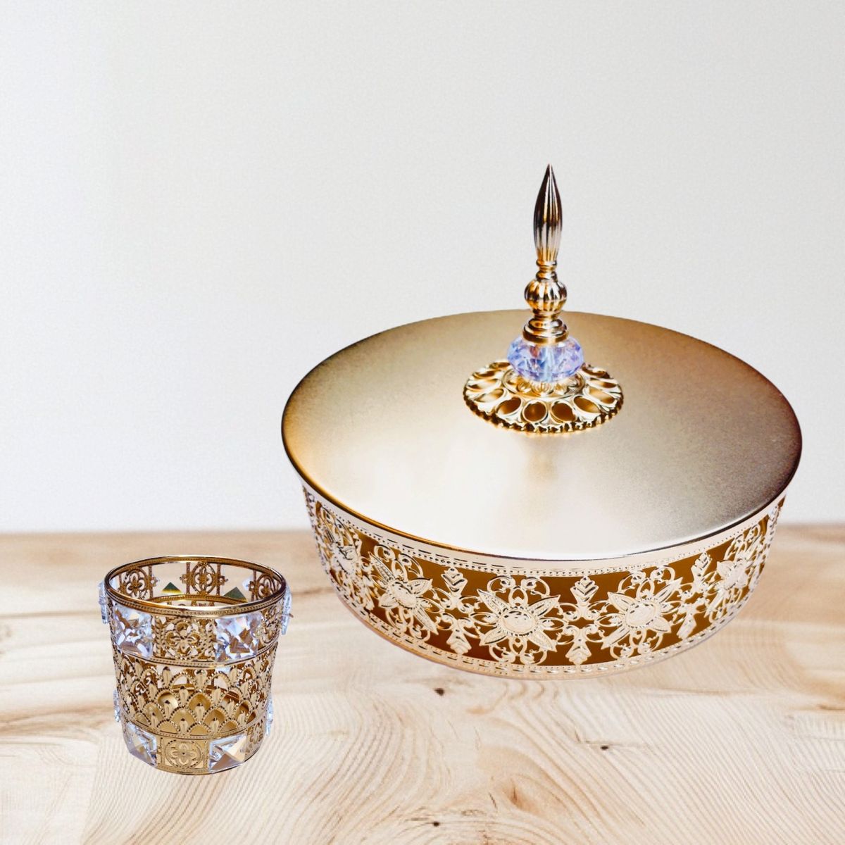 GENERICO - Elegante Set 2 Piezas Deco Candy Bar (Bandeja y Decoración) - Metal