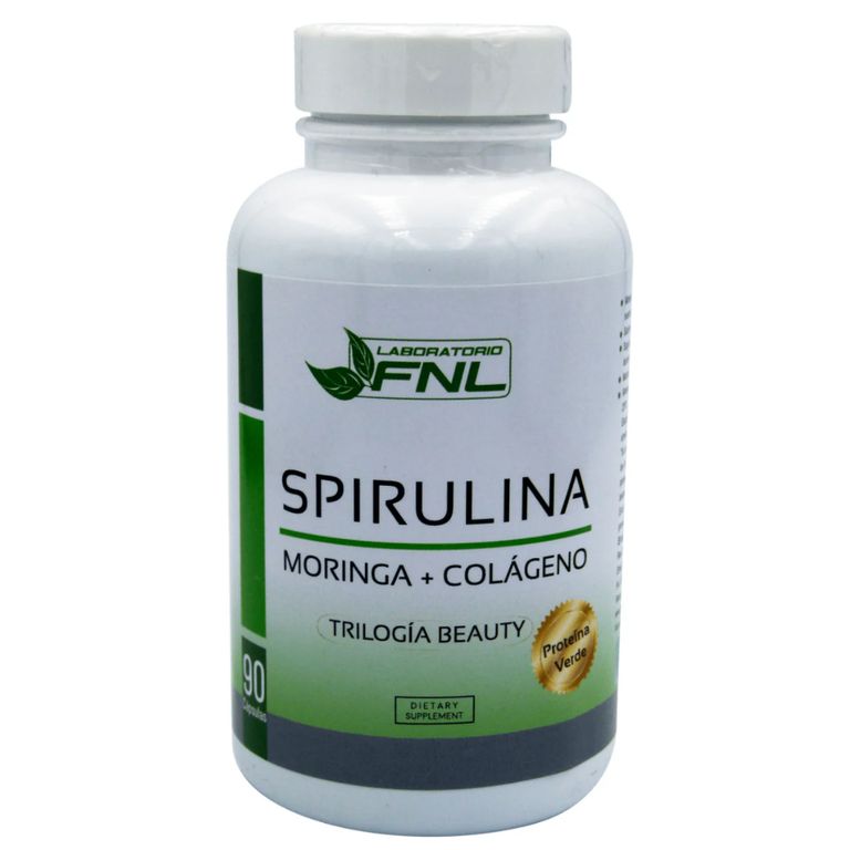 Spirulina + Moringa + Colageno 550 mg 90 Capsulas