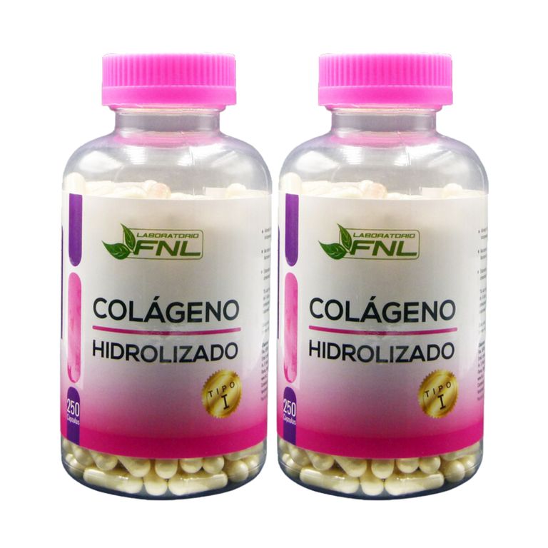 Colageno Hidrolizado 350mg 500 Capsulas 2 Frascos x 250 Caps