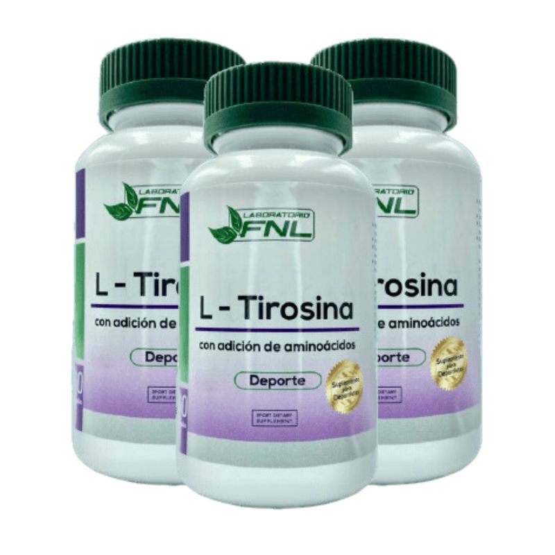 FNL - L - Tirosina 500mg 180 Cápsulas 3 Frascos x 60 Caps FNL