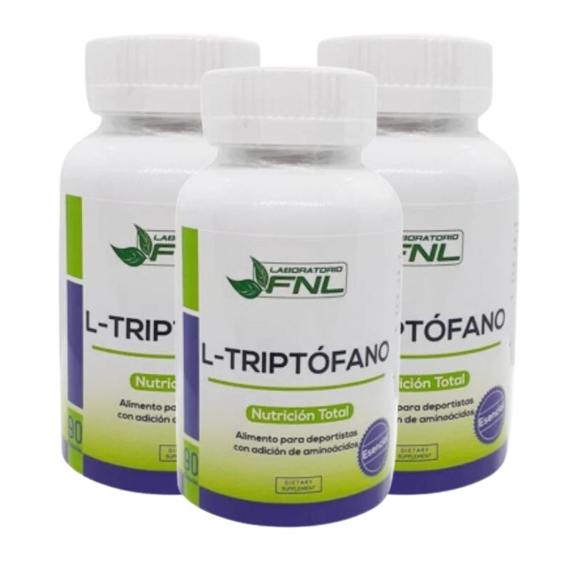 FNL - L - Triptofano 500mg 270 Cápsulas FNL 3 Frascos x 90caps
